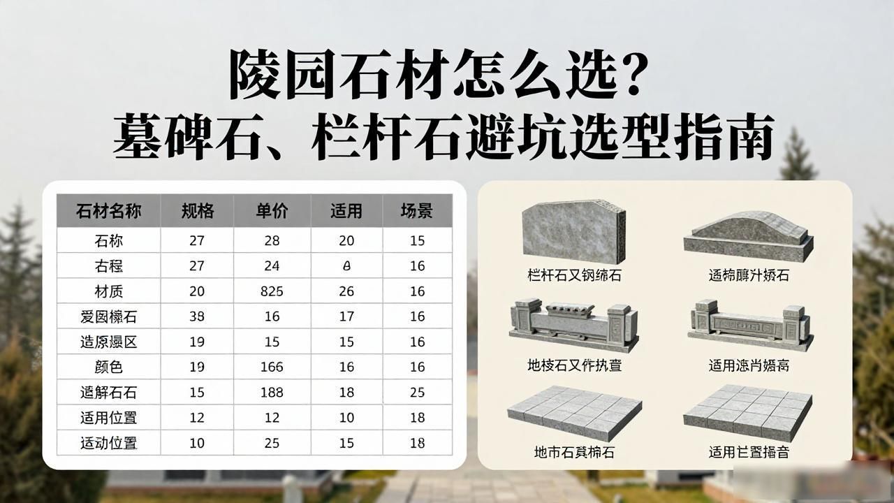 墓地石栏杆图片大全_墓碑栏杆样式_陵园/墓地石材用什么好？墓碑石、栏杆石选型指南