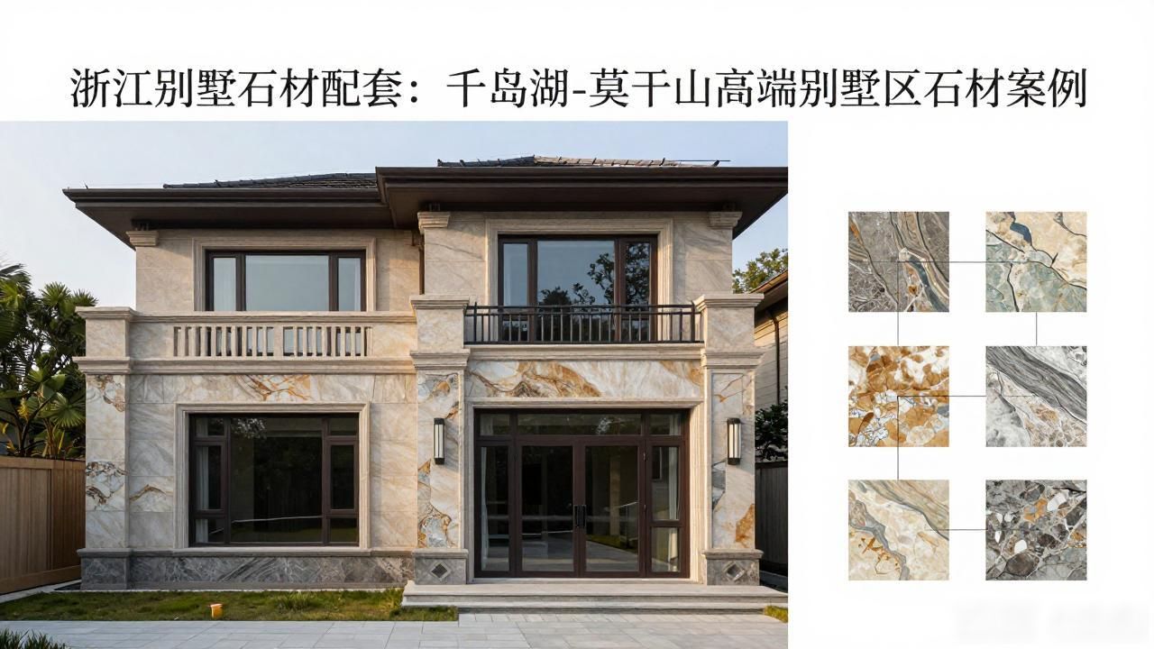 千岛湖石材市场_浙江别墅石材配套：千岛湖-莫干山高端别墅区石材案例_别墅石材干挂图片大全