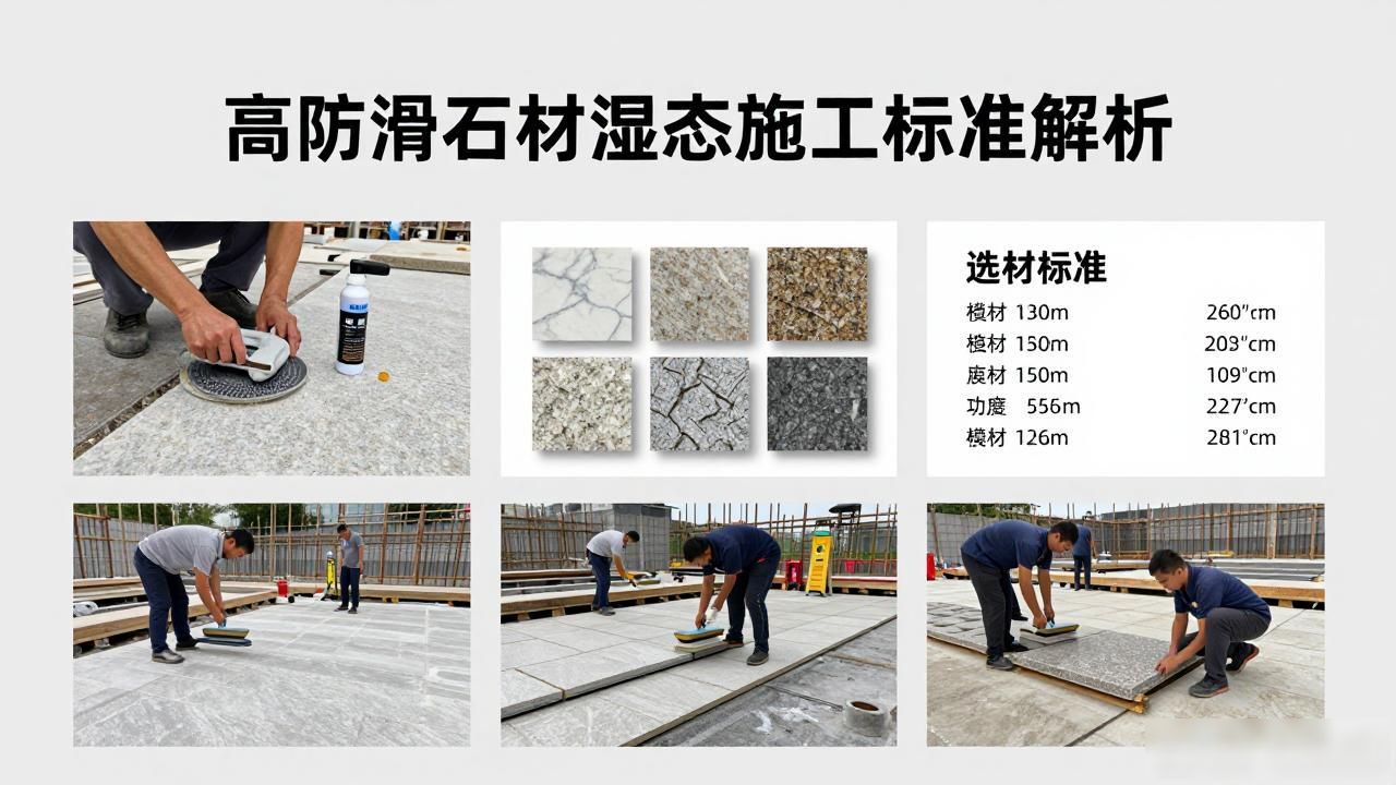 高防滑石材湿态施工标准解析_环氧防滑地坪施工工艺_环氧防滑地坪施工工艺