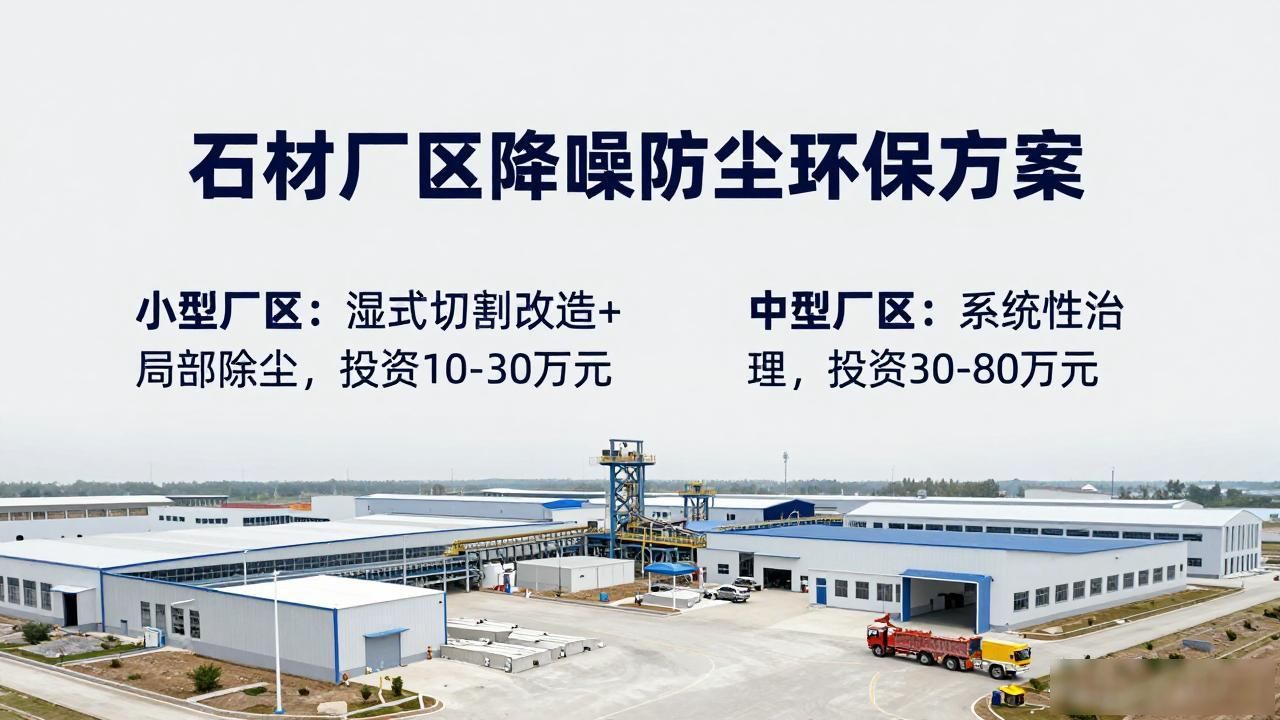 石材厂区降噪防尘环保方案_降噪石材厂区防尘环保方案设计_石材加工扬尘管控措施