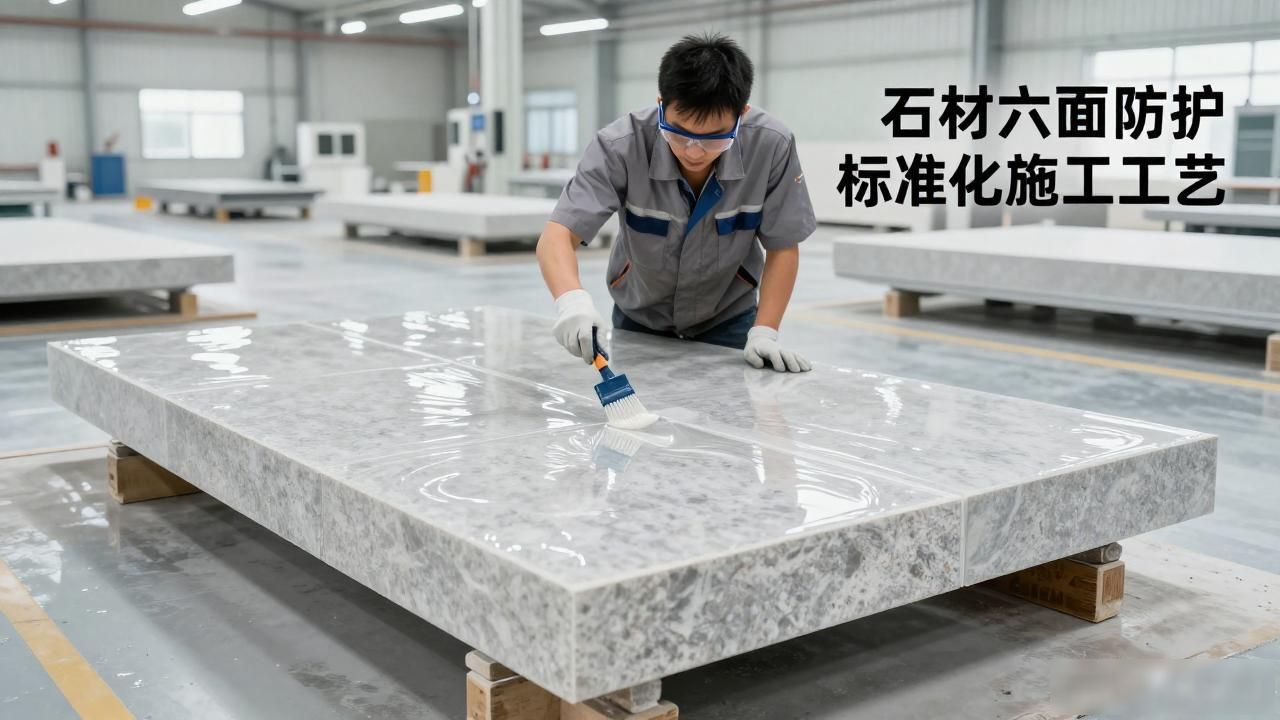 石材六面防护标准化施工优势_对石材板块进行六面防护_石材的六面防护