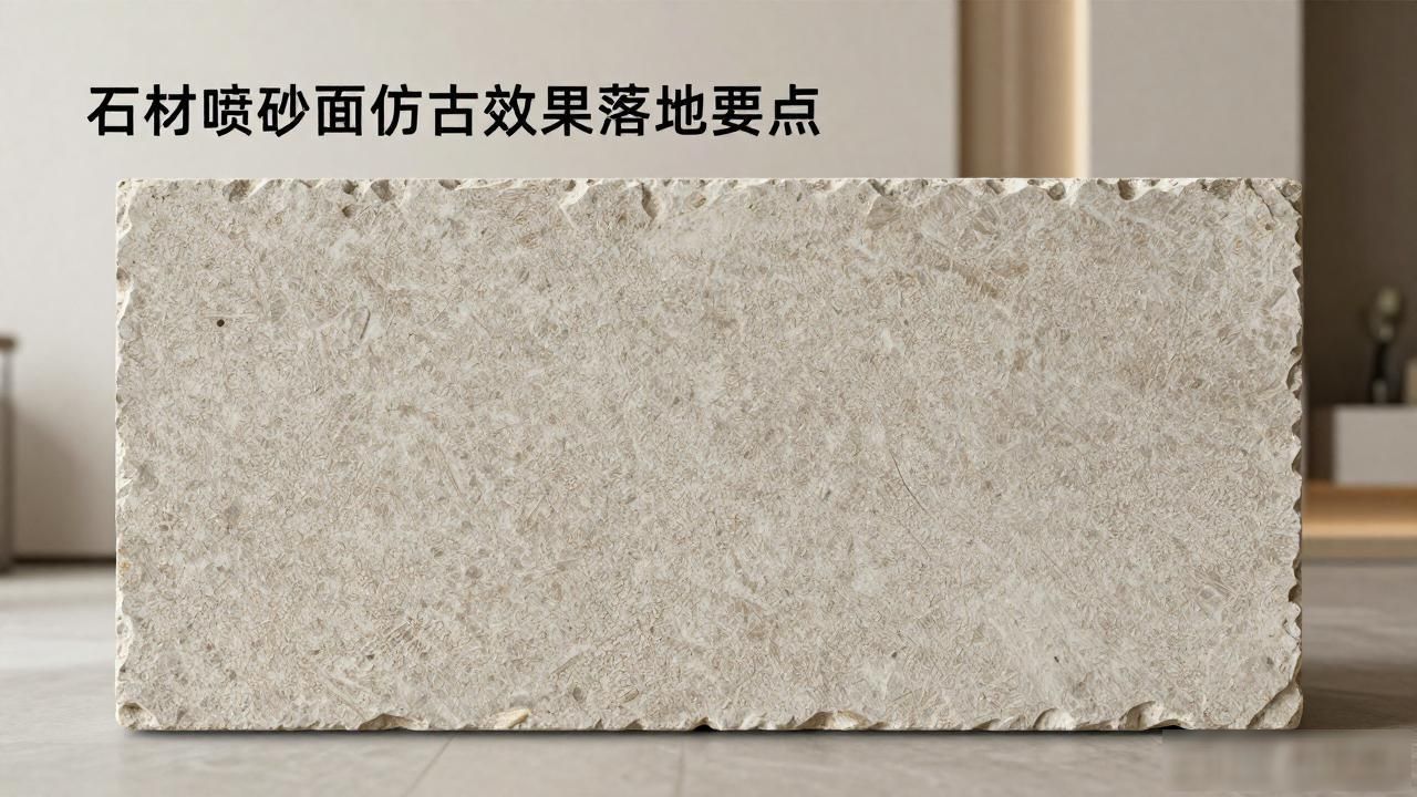 石材仿古面的制作_石材喷砂工艺流程图_石材喷砂面仿古效果落地要点