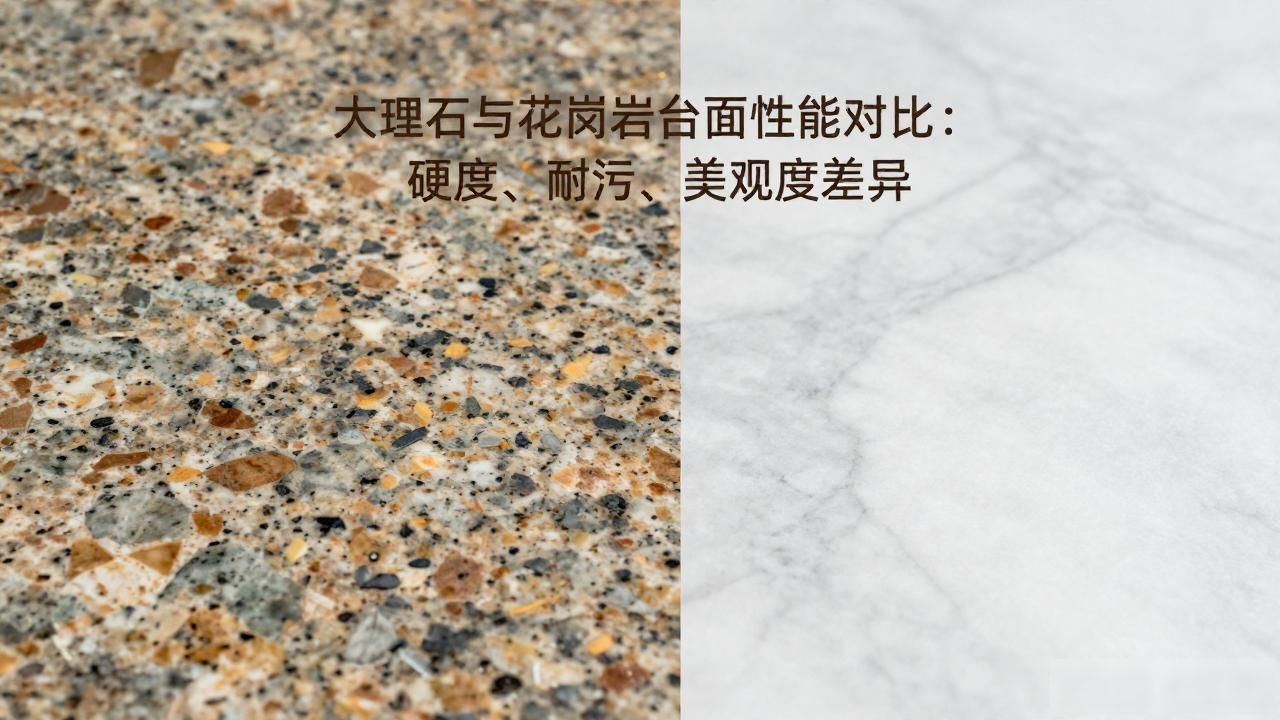 大理石与花岗岩台面性能对比：硬度、耐污、美观度差异_大理石台面耐磨吗_大理石台面是什么材质