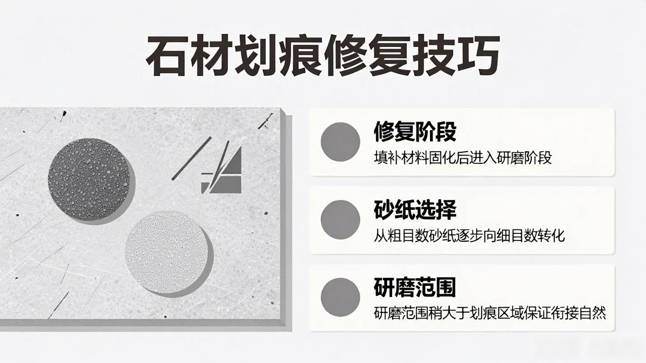 石材有划痕怎么处理_石材划痕修复视频_石材划痕分级处理：轻微与深度划痕修复技巧