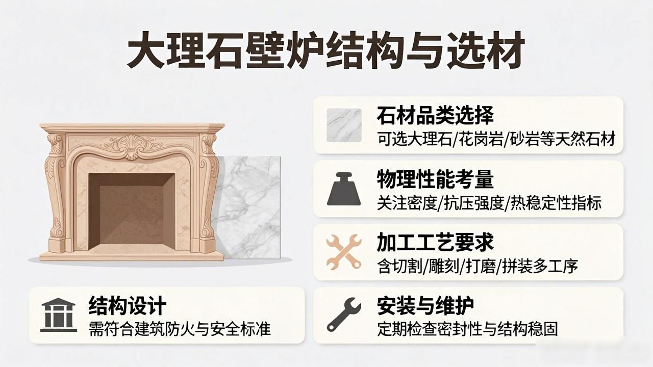 大理石壁炉尺寸一般多大_大理石壁炉结构与选材标准_大理石壁炉的款式