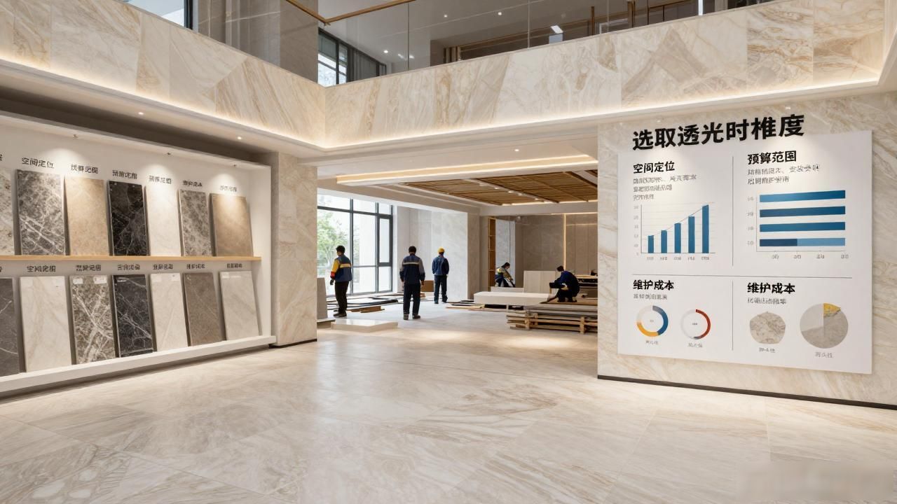 透光石材在工装项目当中的应用形式_透光石材背后怎么安装_透光石安装视频