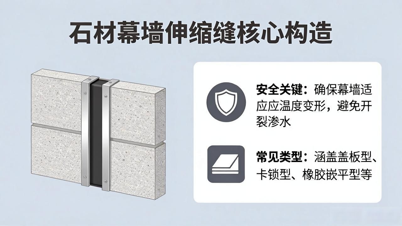 石材幕墙伸缩缝_幕墙骨架伸缩缝间距规范_幕墙伸缩变形缝