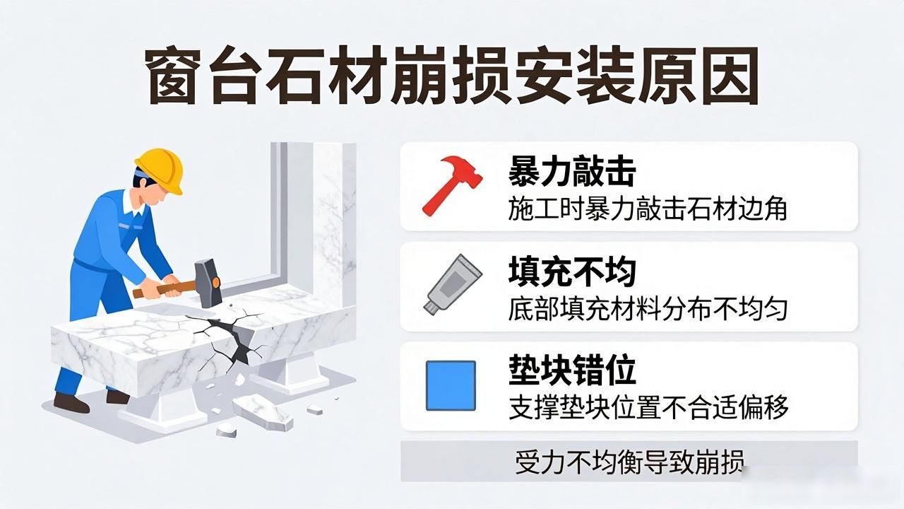 窗台石材裂了怎么修补_窗台石材边角崩损常见原因科普_窗台石材坏了培多少钱