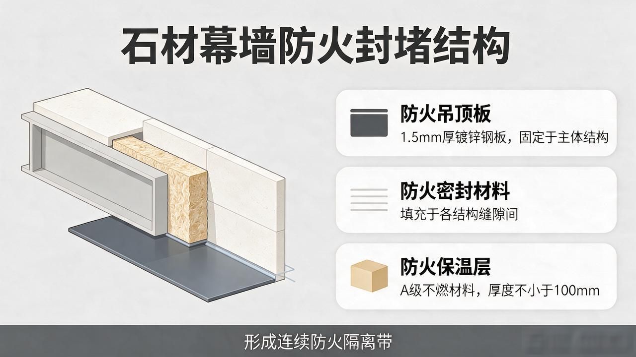 石材幕墙防火设计基础知识点科普_石材幕墙层间防火规范_防火幕墙是什么