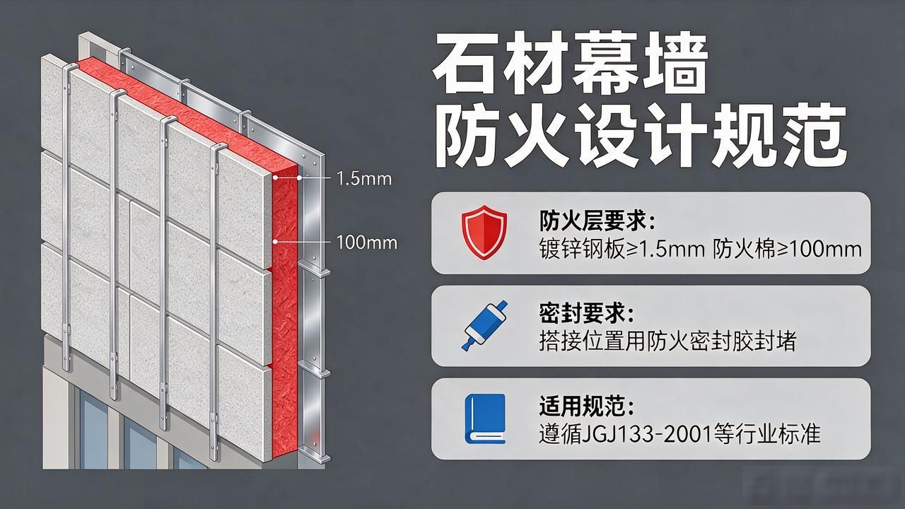石材幕墙防火设计基础知识点科普_石材幕墙层间防火规范_防火幕墙是什么