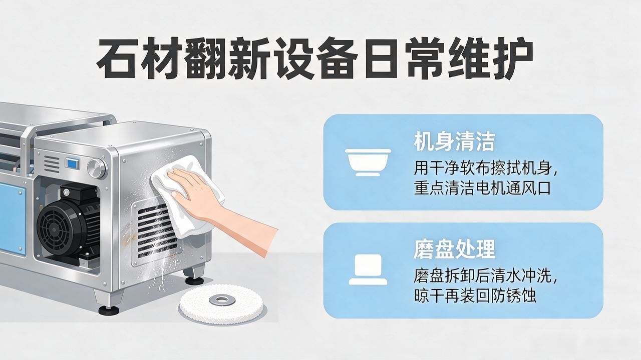 石材翻新设备的日常维护_石材翻新流程_石材翻新视频教程