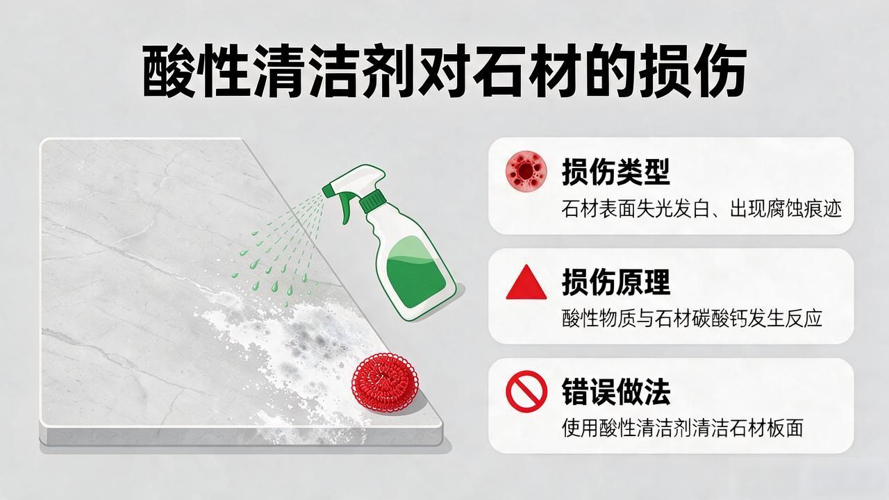 酸性清洁剂对石材板面会造成哪些损伤封面图新闻
