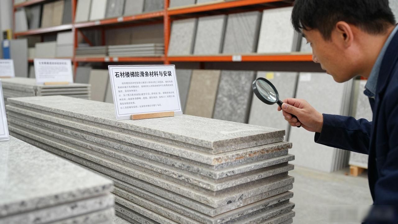 楼梯石材防滑条尺寸_石材楼梯防滑条材料与安装_楼梯石材条安装材料防滑吗