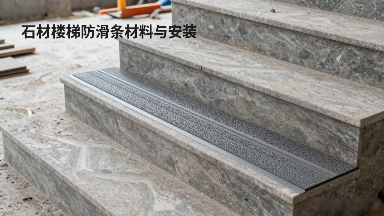 石材楼梯防滑条材料与安装_楼梯石材条安装材料防滑吗_楼梯石材防滑条尺寸