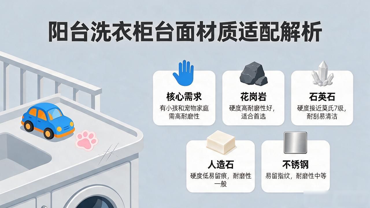 阳台洗衣柜台面石材材质适配解析封面图新闻