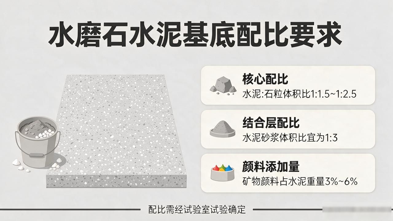 水泥基磨石施工视频_水磨石的水泥基底配比要求_水泥配比基底水磨石要求规范