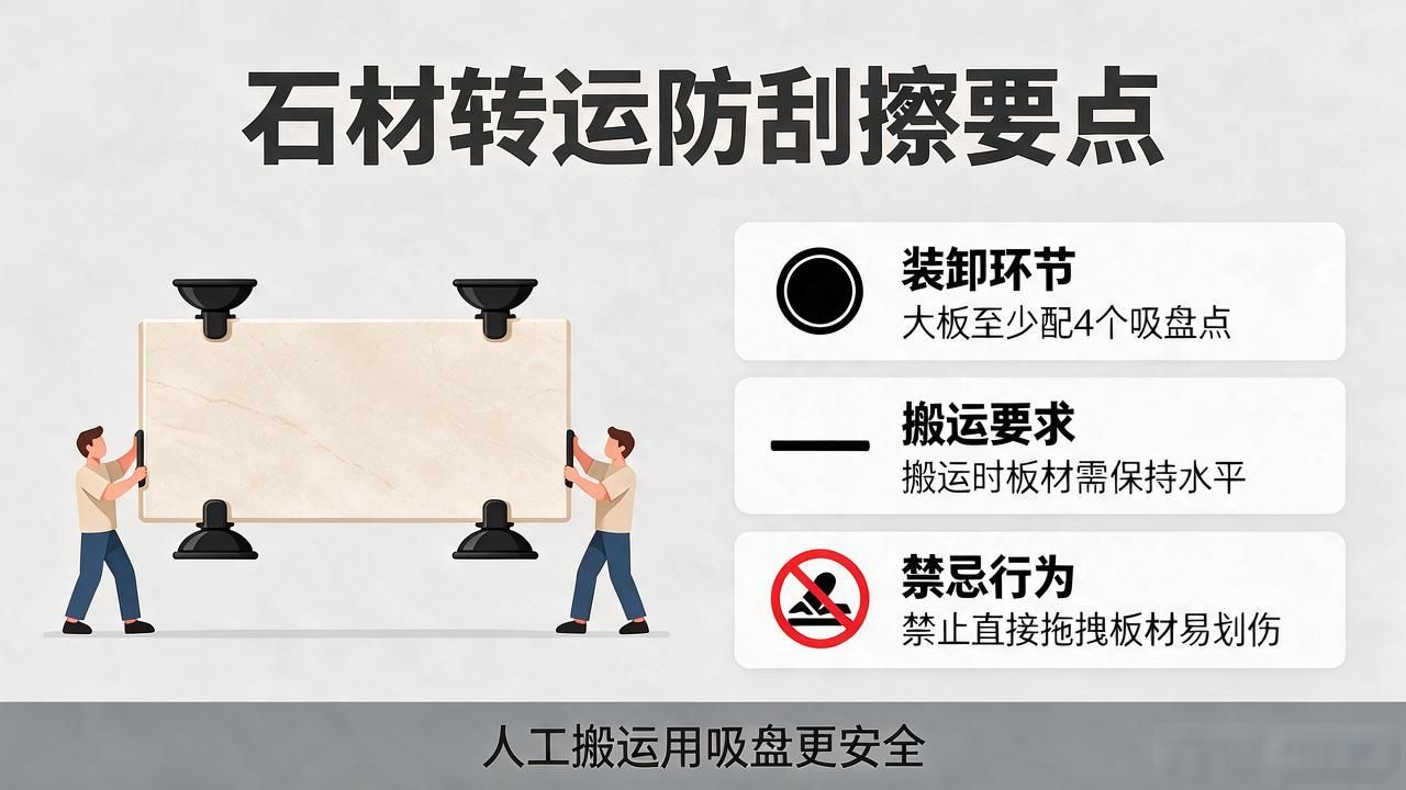 石材转运过程,板材表面防刮擦要点封面图新闻