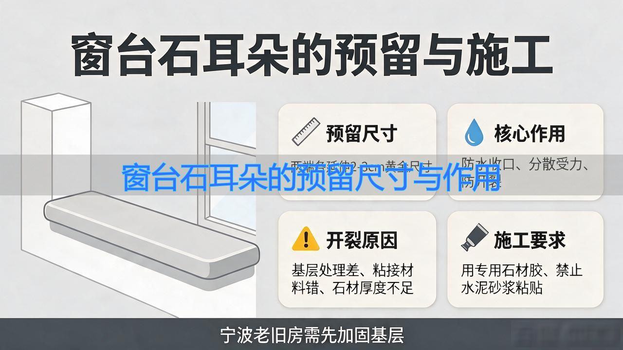 窗台石留耳朵和不留哪个更耐用_窗台石两边各留10公分的耳朵_窗台石耳朵的预留尺寸与作用
