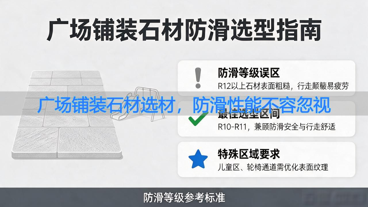 广场地面石材铺装施工方案_广场铺的石材叫什么_广场铺装石材选材，防滑性能不容忽视