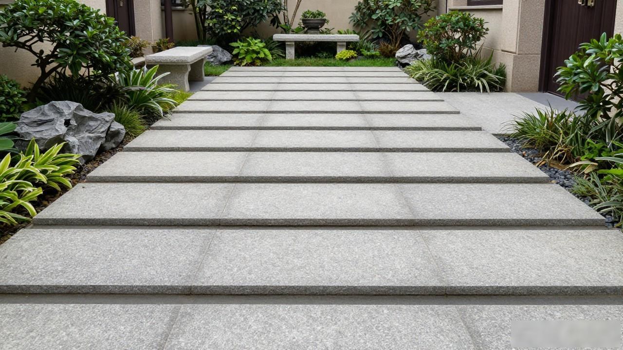 别墅庭院石子路效果图_别墅庭院汀步石造景选材方案_庭院步石图片欣赏