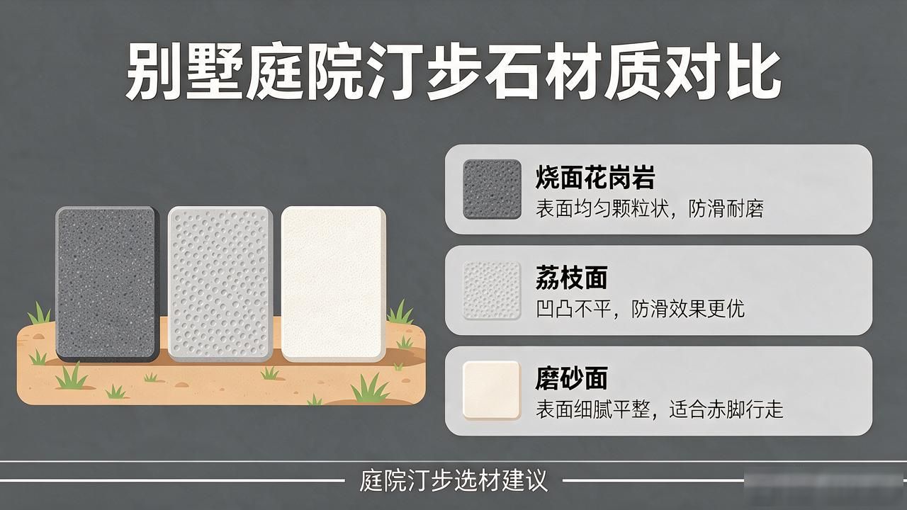 庭院步石图片欣赏_别墅庭院石子路效果图_别墅庭院汀步石造景选材方案