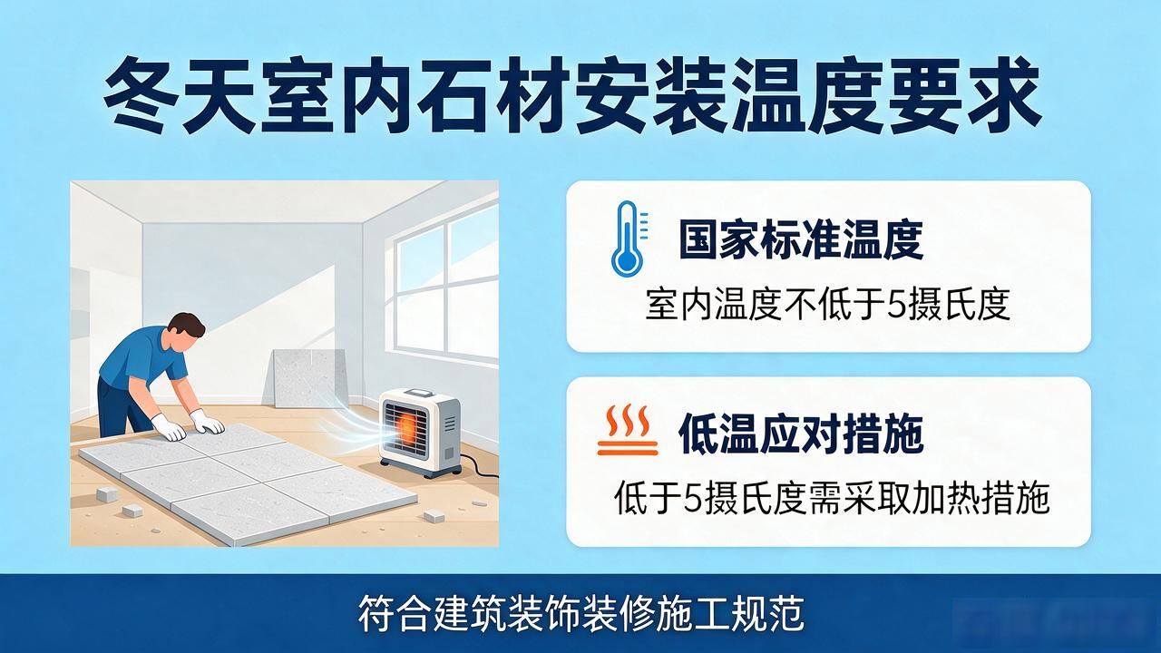 冬季室外石材铺装利弊_石材在天冷怎么施工_冬天室内石材安装环境温度要求