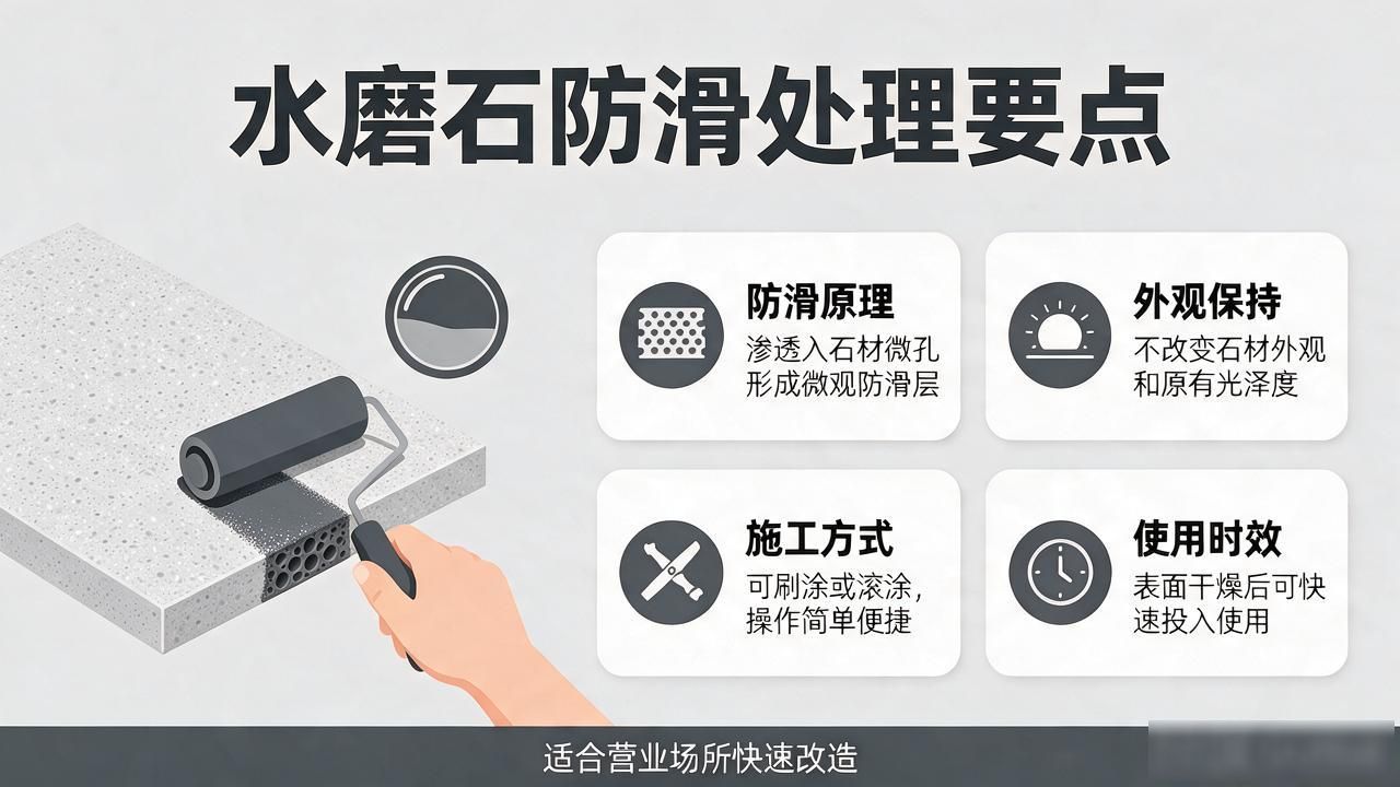 水磨石的防滑性能与处理方式_水磨石防滑系数_水磨石如何做防滑