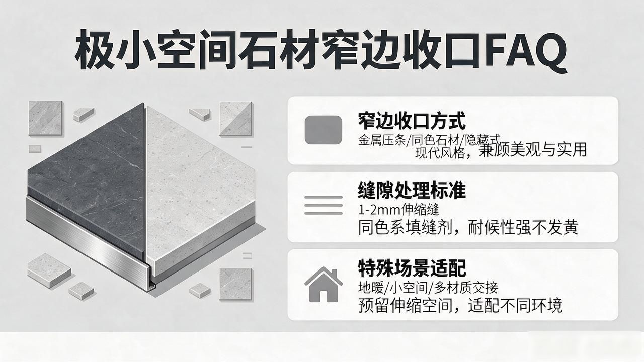 石材扩孔简易办法_石材收口条效果图_极小空间，石材窄边收口解决方案