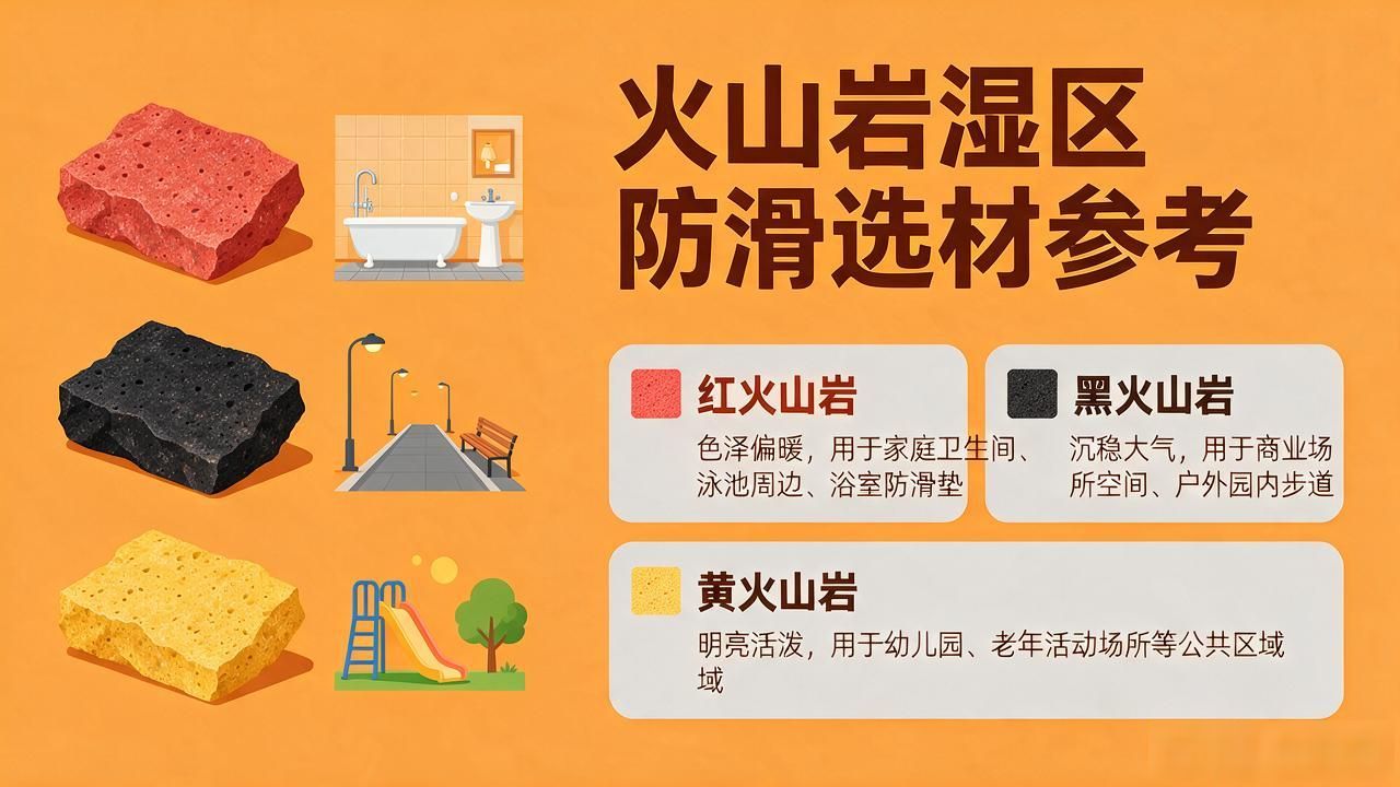 火山岩石材的施工工艺_火山岩湿区防滑选材参考思路_火山岩地面