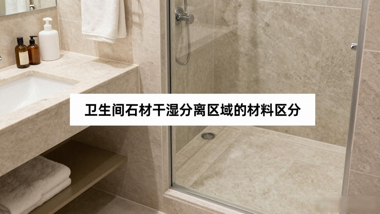 卫生间石材干湿分离区域的材料区分_卫生间干湿分离隔断石_干湿分离的大理石台面对照图