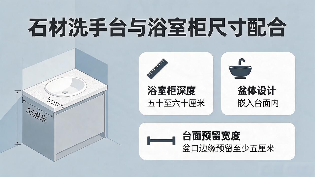 浴室柜洗手盆高度是多少_石材洗手台与浴室柜的尺寸配合_洗手台柜子石材图片