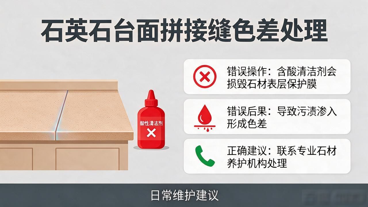 石英石台面拼接缝隙处理步骤_石英石台面拼接缝怎么去除_石英石台面拼接缝的色差处理