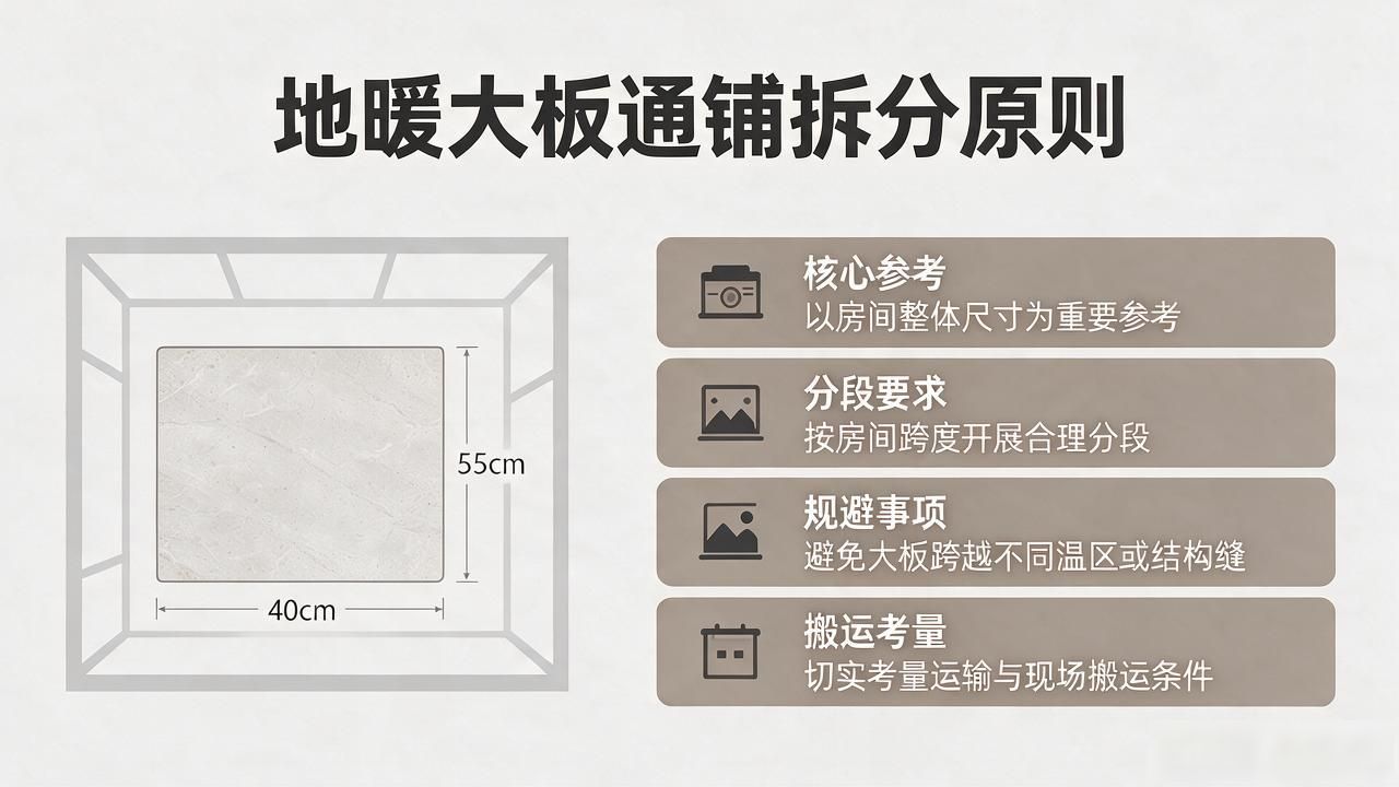 地暖环境大板通铺石材拆分原则_地暖铺大理石会开裂_石晶地暖地板