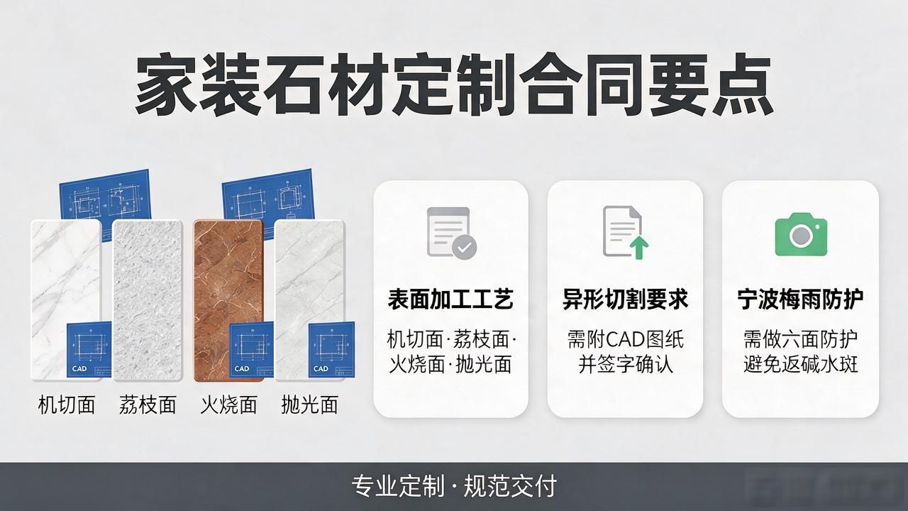 家装石材定制的合同要点与交付标准_石材施工协议免费版本_石材订购协议书范本