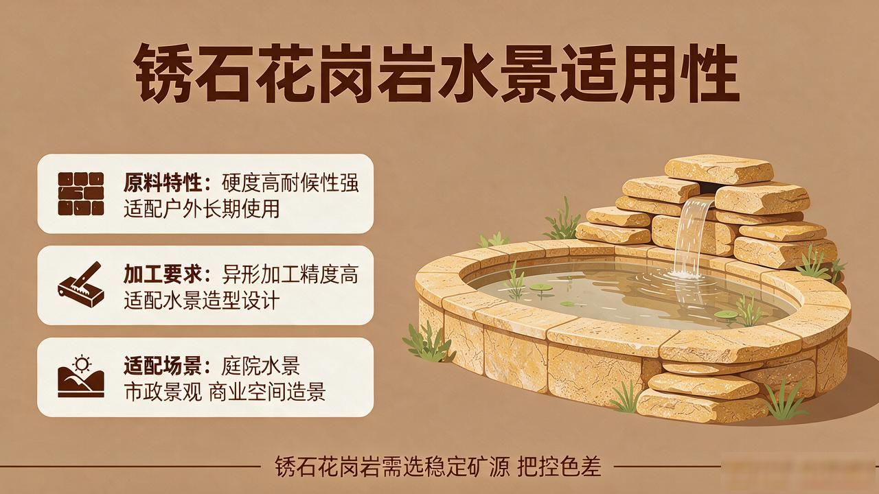 山东锈石畅达石业_锈石花岗岩水景项目适用性科普_锈石花岗岩