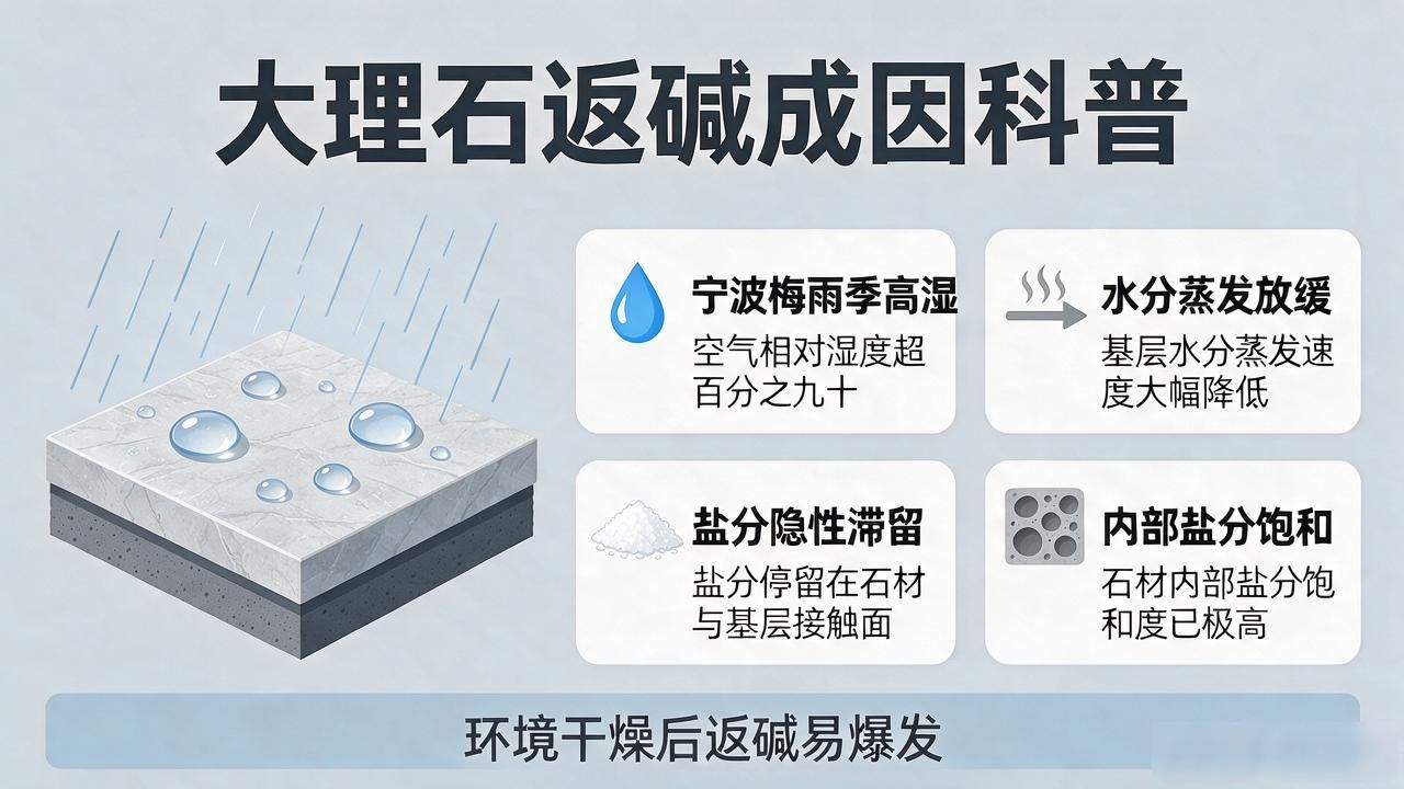 大理石返碱的原因_大理石返碱怎么处理百度经验_大理石返碱现象完整成因科普