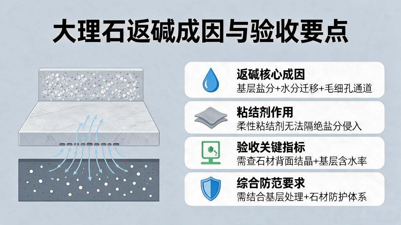 大理石返碱怎么处理百度经验_大理石返碱的原因_大理石返碱现象完整成因科普