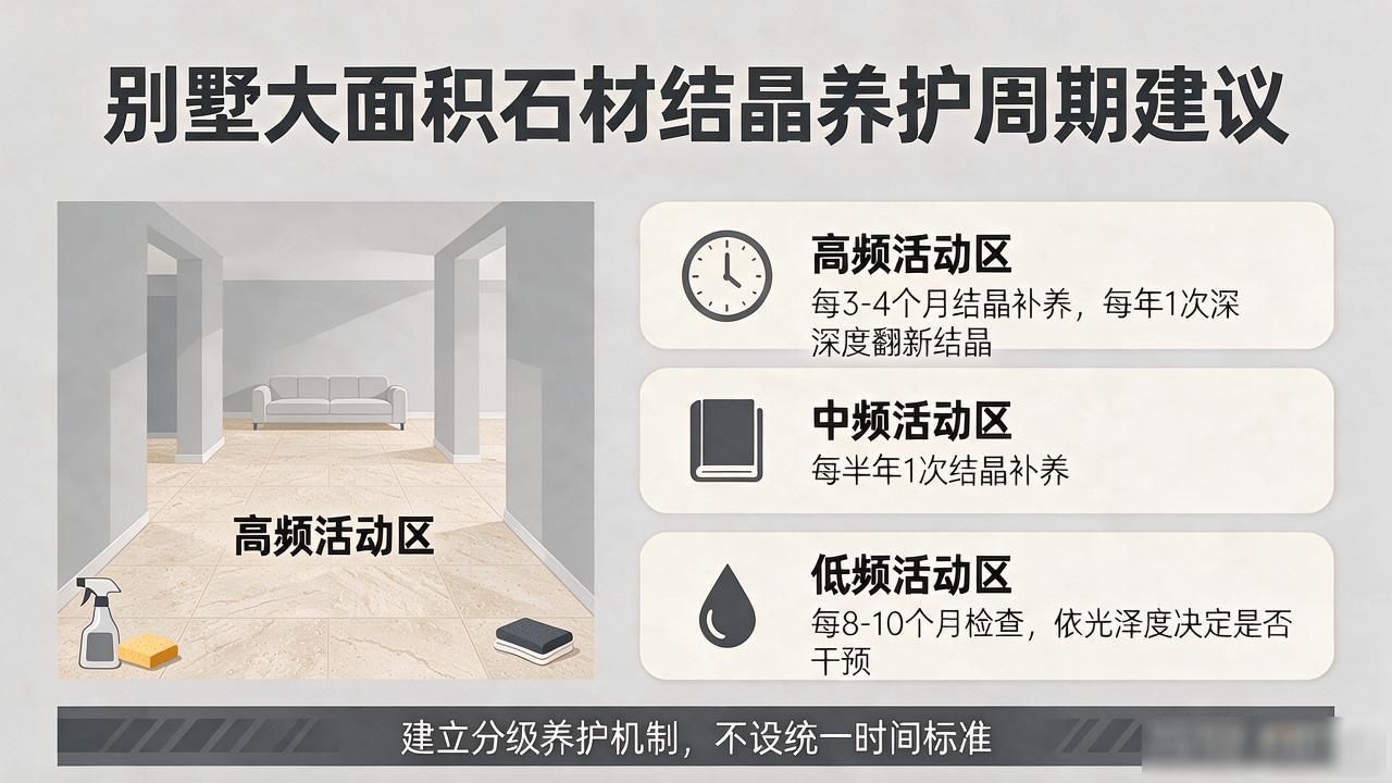 别墅大面积石材结晶养护周期建议_家庭别墅石材结晶养护_详解石材结晶施工工艺流程