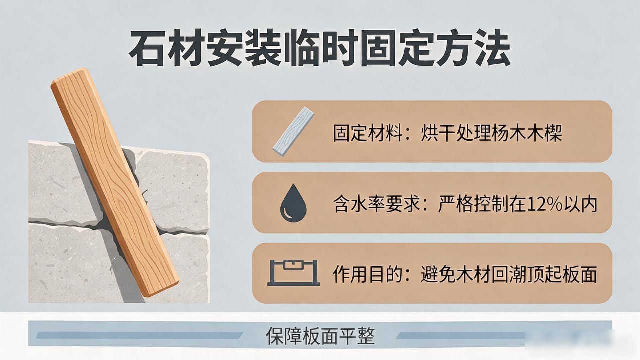 石材安装工艺流程_石材安装施工方案_石材安装中临时固定方法