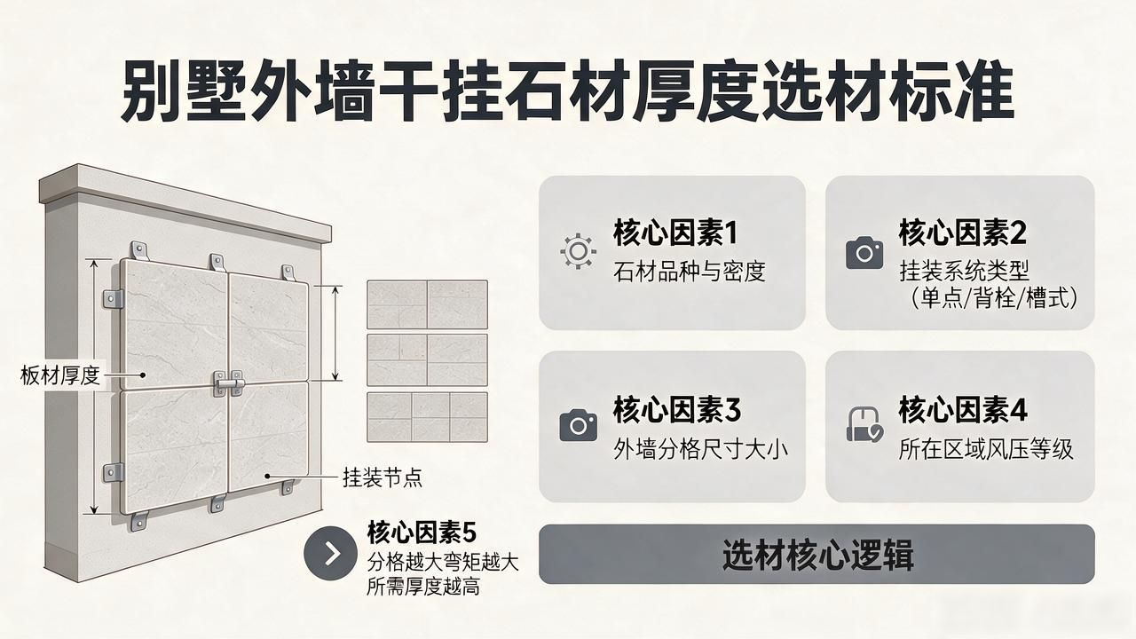 别墅外墙干挂石材厚度选材标准_干挂石材至少需要多少厚度_干挂石材规范最小厚度