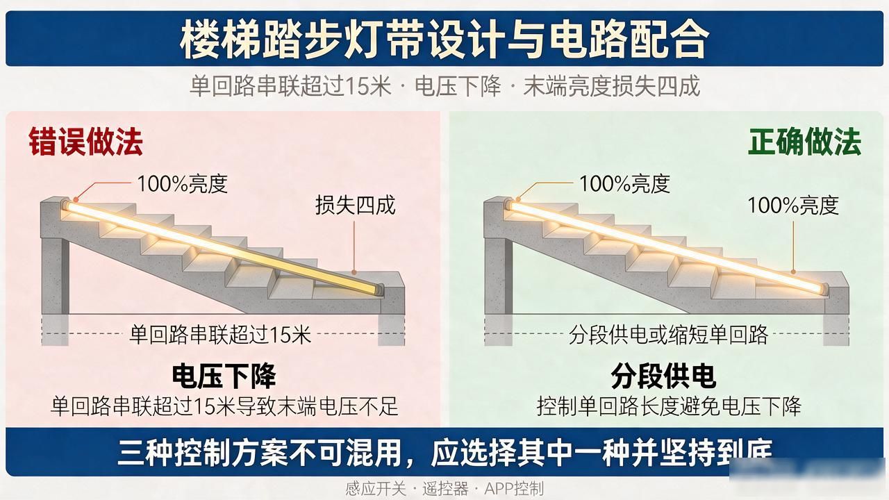 楼梯踏步灯带布线原理_楼梯踏步灯带设计与电路配合_楼梯踏步灯带如何布线