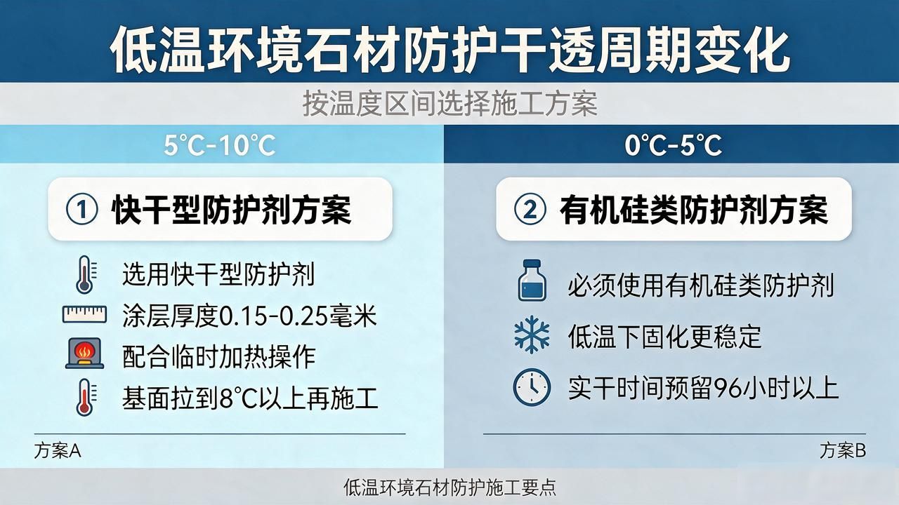 石材水性防护能坚持多长时间_石材水性防护防护周期图片_低温环境石材防护干透周期变化