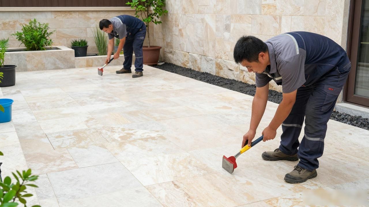 别墅石材栏杆安装视频_别墅石材后期日常养护实操方法_家庭别墅石材结晶养护