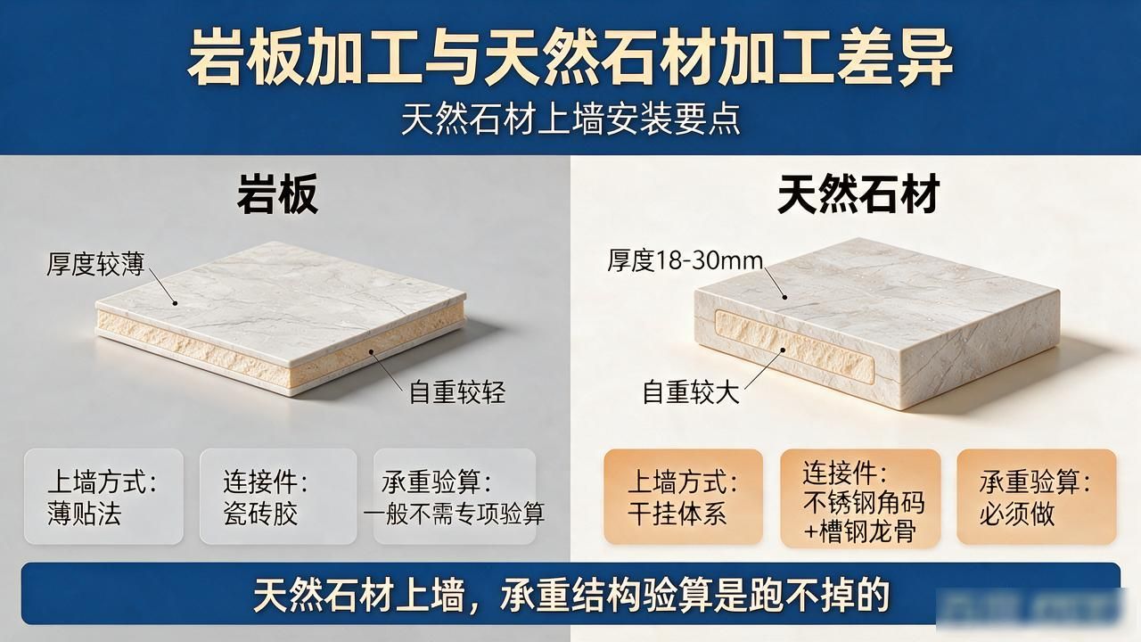 石材与岩板的区别_加工石材岩差异天然板的原因_岩板加工与天然石材加工差异