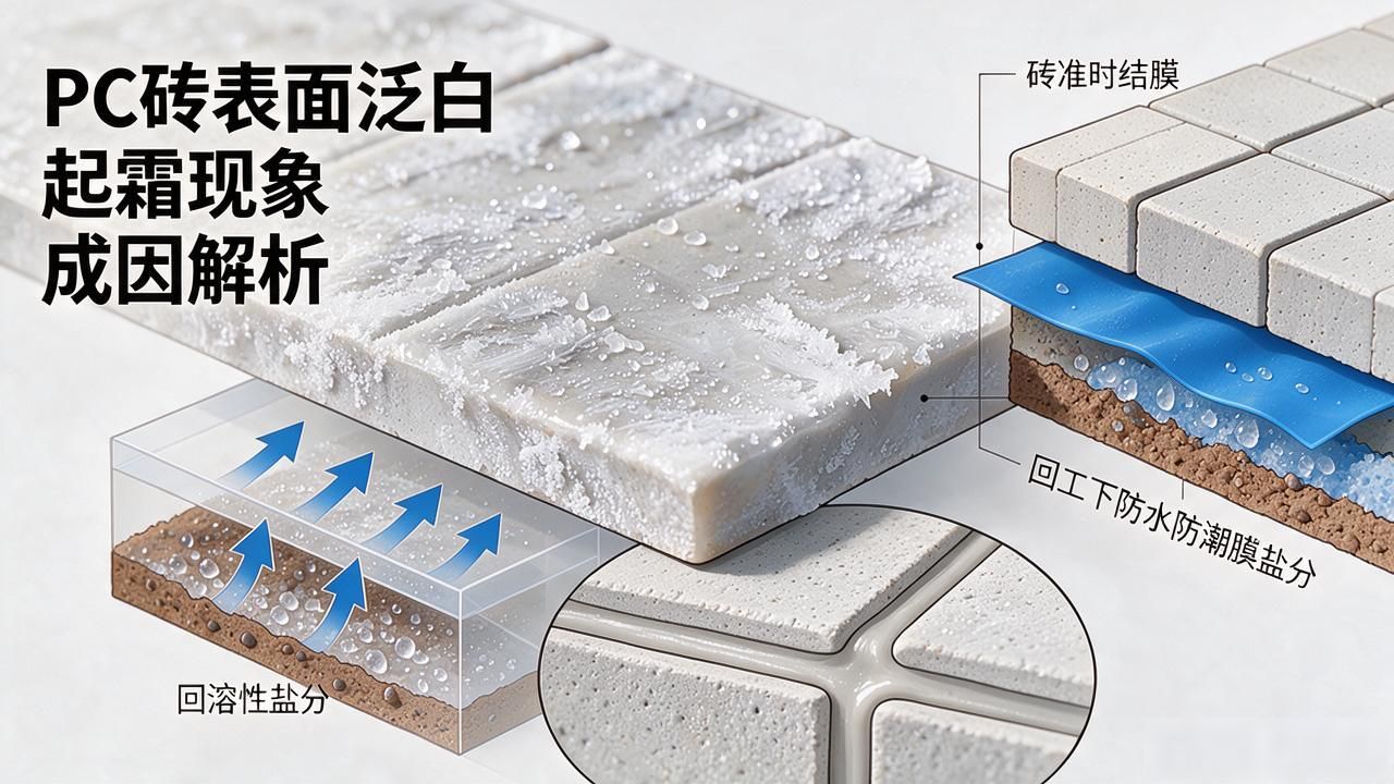 PC 砖表面泛白起霜现象成因解析_PC 砖表面泛白起霜现象成因解析_PC 砖表面泛白起霜现象成因解析