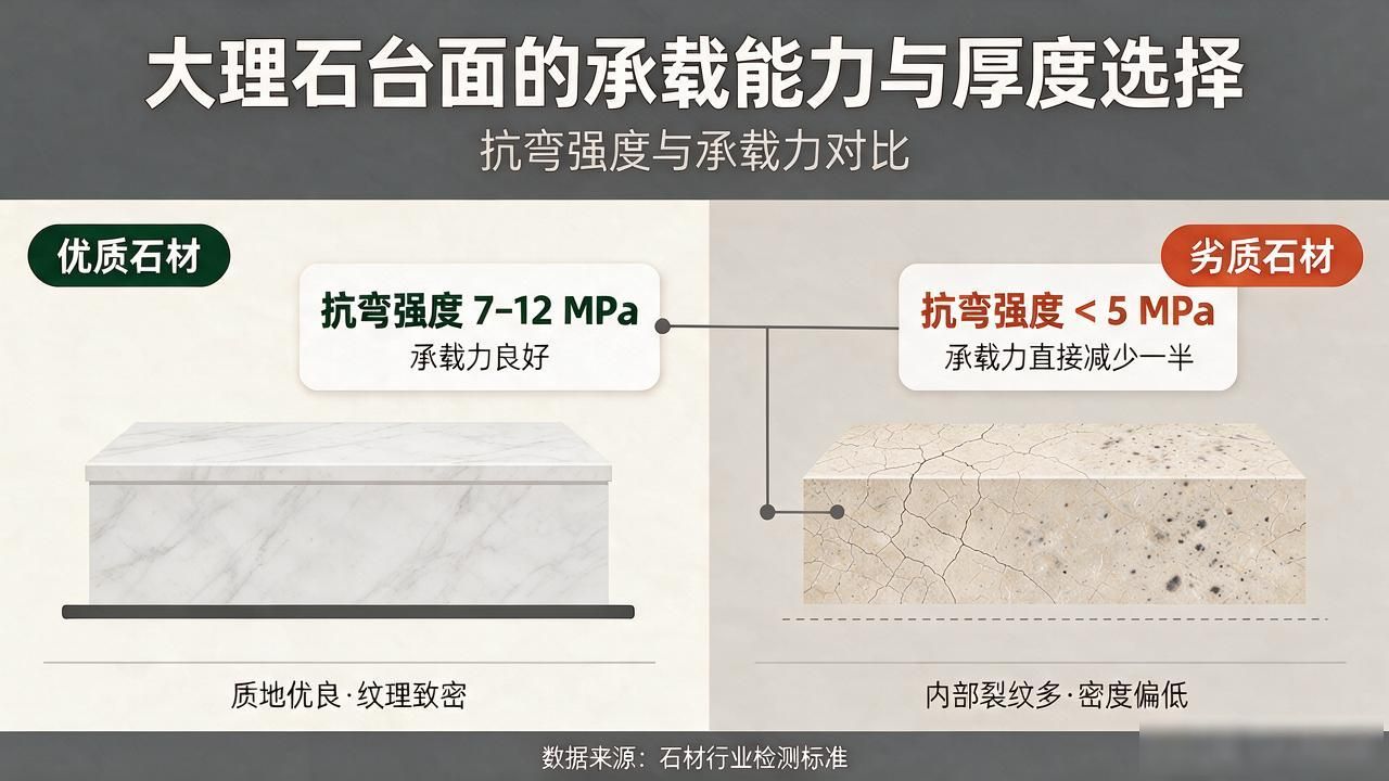 大理石台面厚度一般是多少_大理石台面厚度标准_大理石台面的承载能力与厚度选择