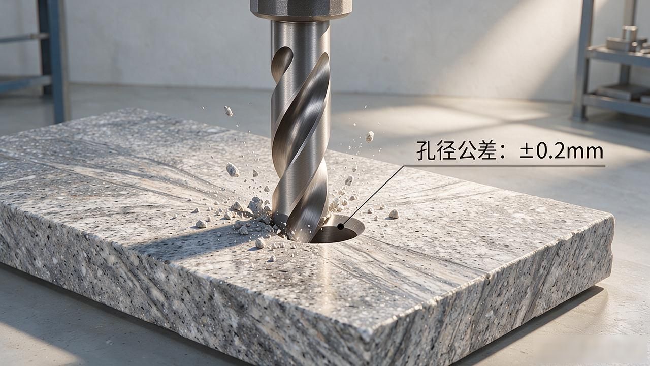 石材钻孔加工工艺与位置精度_石材钻孔钻头_精度钻孔石材加工工艺位置要求