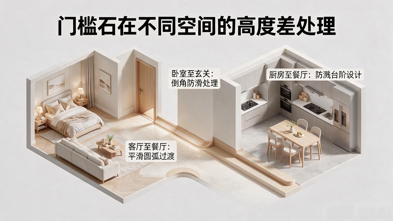 门槛石高度一般是多少_门槛石高度标准规范_门槛石在不同空间的高度差处理