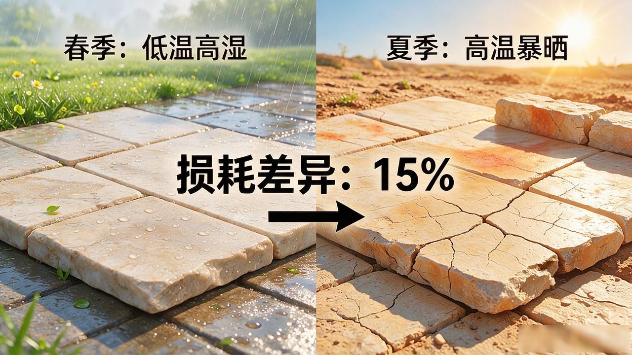 石材地面损耗怎么计算_户外石材项目，不同季节损耗差异_户外石材品种