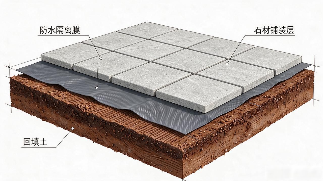 南方庭院石材户外长期使用方案_庭院石材地面变黑_庭院石材铺装防污染